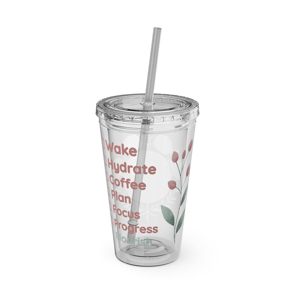 Morning Routine Checklist Acrylic Tumbler – The Flourish Society (16oz)