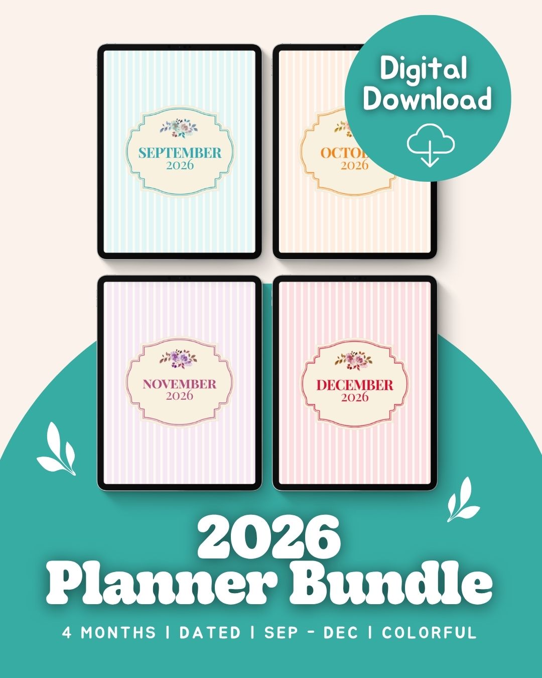📅 2026 Dated Planner Bundle | September–December