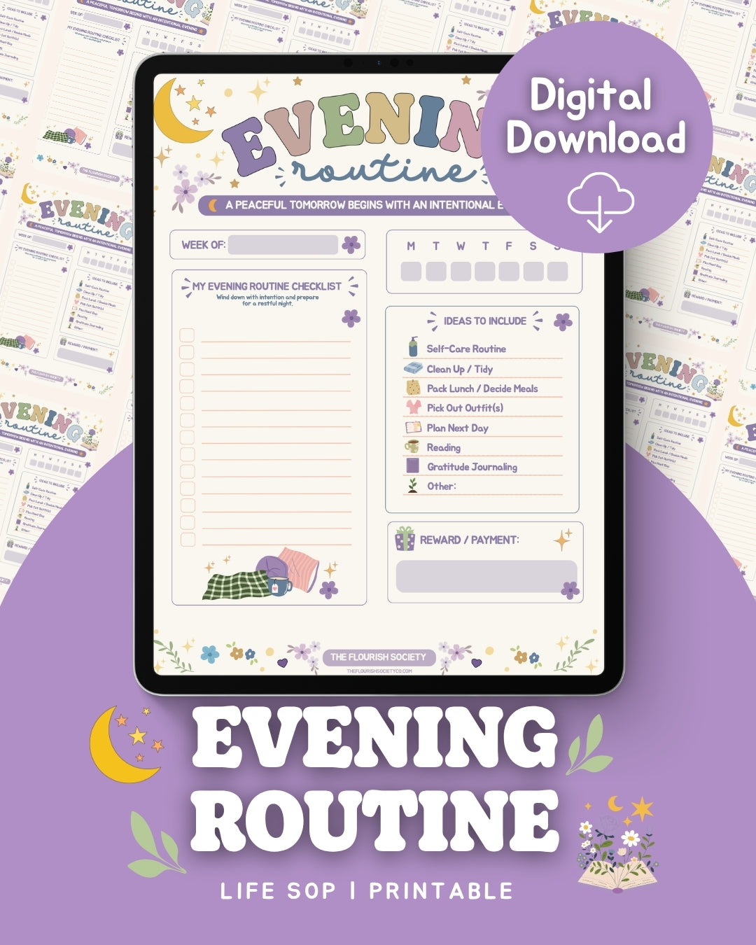 🌙 Evening Routine Life SOP Printable