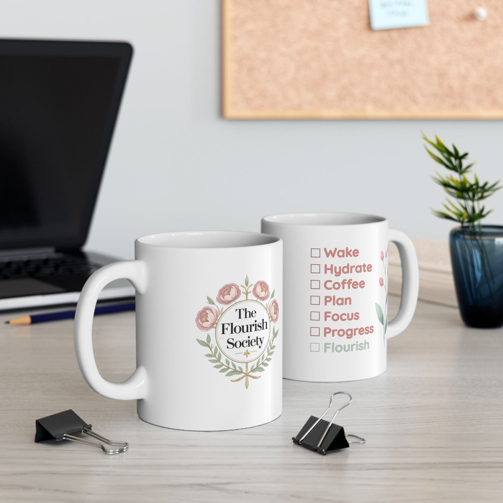 Morning Routine Checklist Mug – The Flourish Society (11oz)