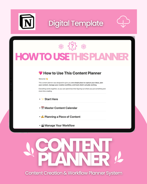 The Flourish Content Planner | Notion Template 🌷