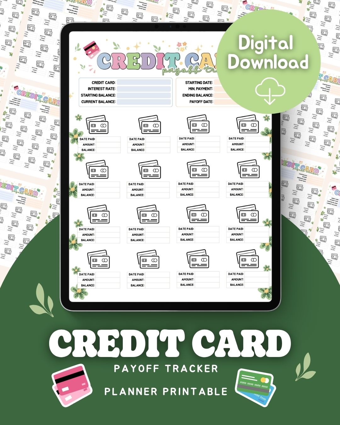 💳 Credit Card Payoff Tracker Printable