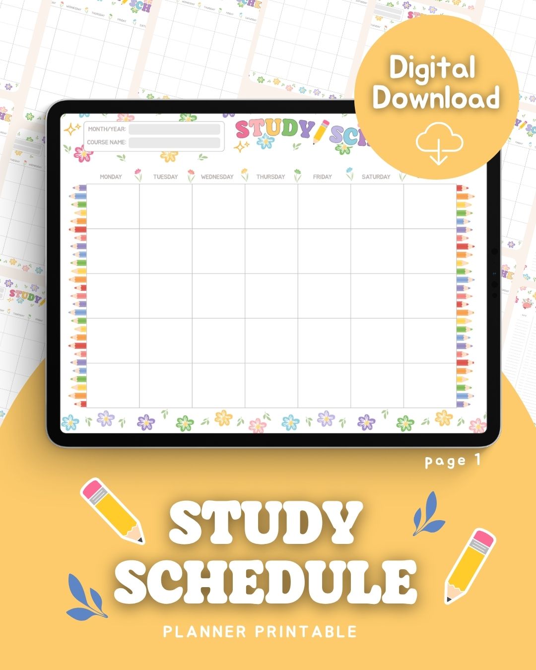 📚 Study Schedule & Lesson Tracker Printable