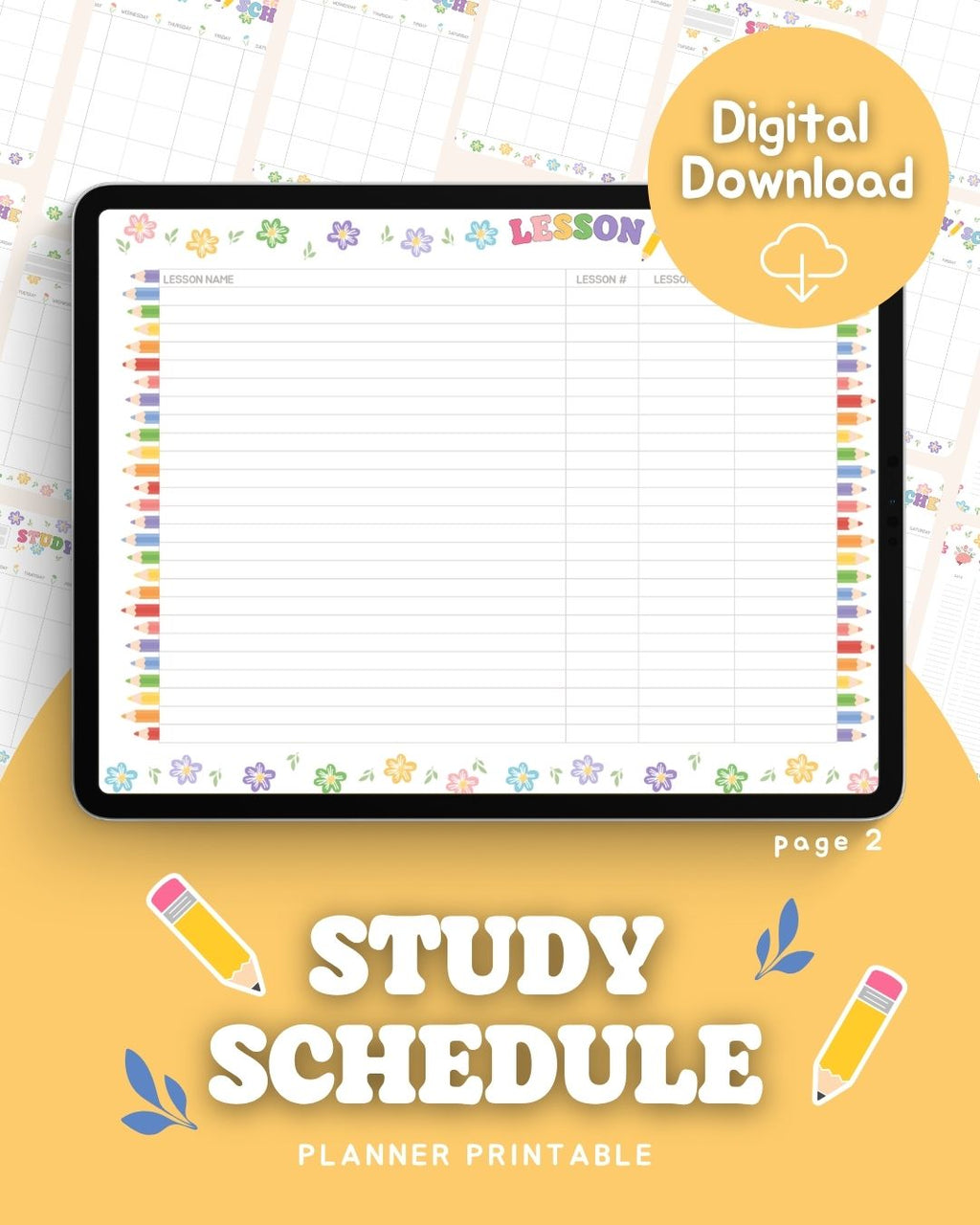 📚 Study Schedule & Lesson Tracker Printable